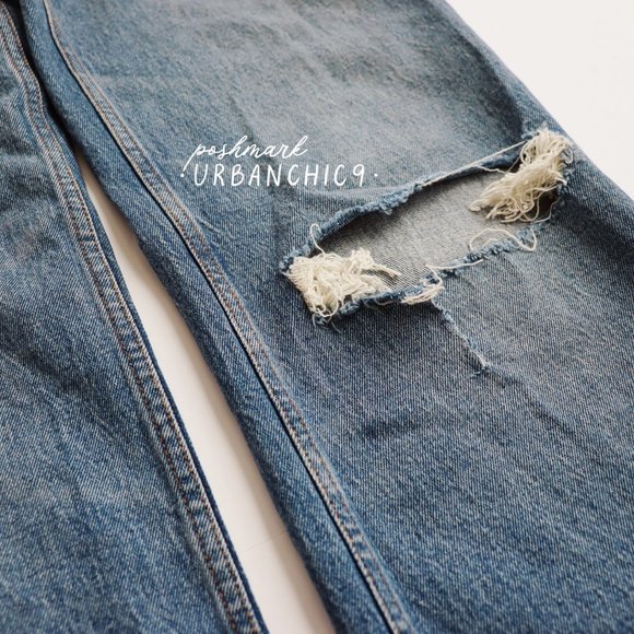 NWT ABERCROMBIE 90s Relaxed Jean Ripped Knee Medium Blue size 26 - Picture 11 of 15